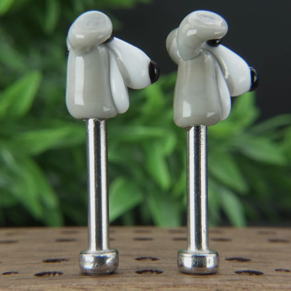 Grey White Dogs Cribbage Pegs Sv1