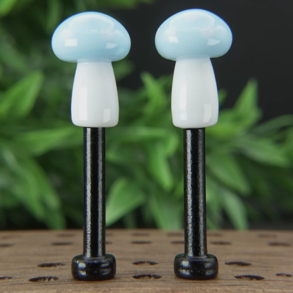 Light Blue White Mushrooms Cribbage Pegs Bv1