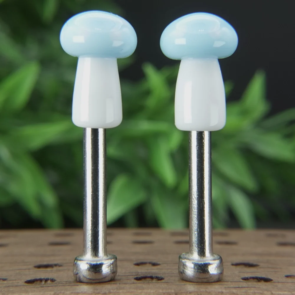 Light Blue White Mushrooms Cribbage Pegs Sv1