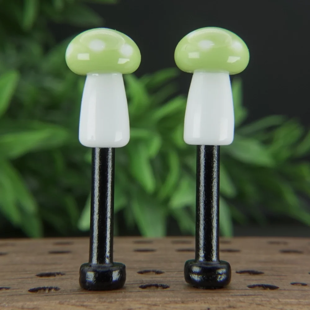 Light Green White Mushrooms Cribbage Pegs Bv1