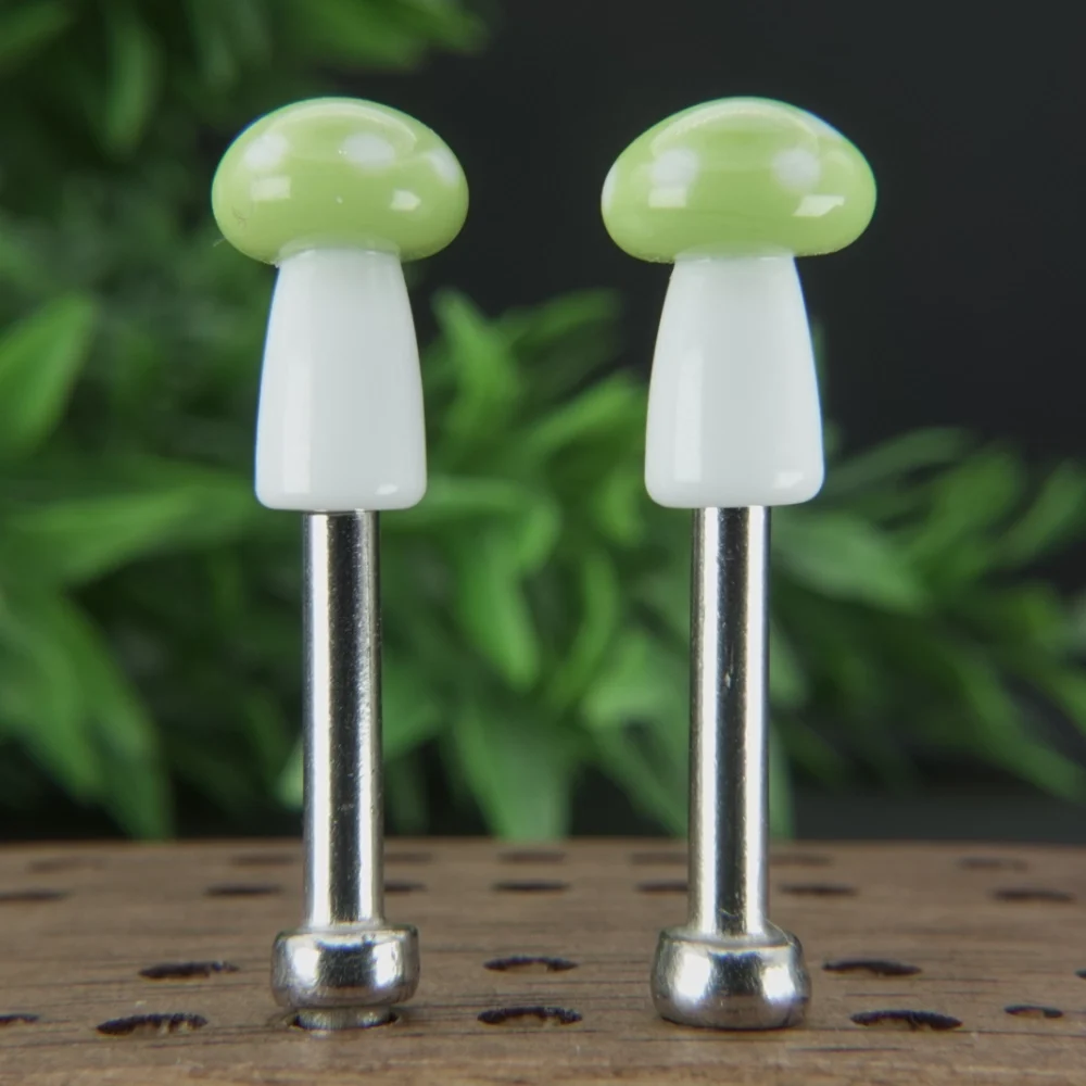 Light Green White Mushrooms Cribbage Pegs Sv1