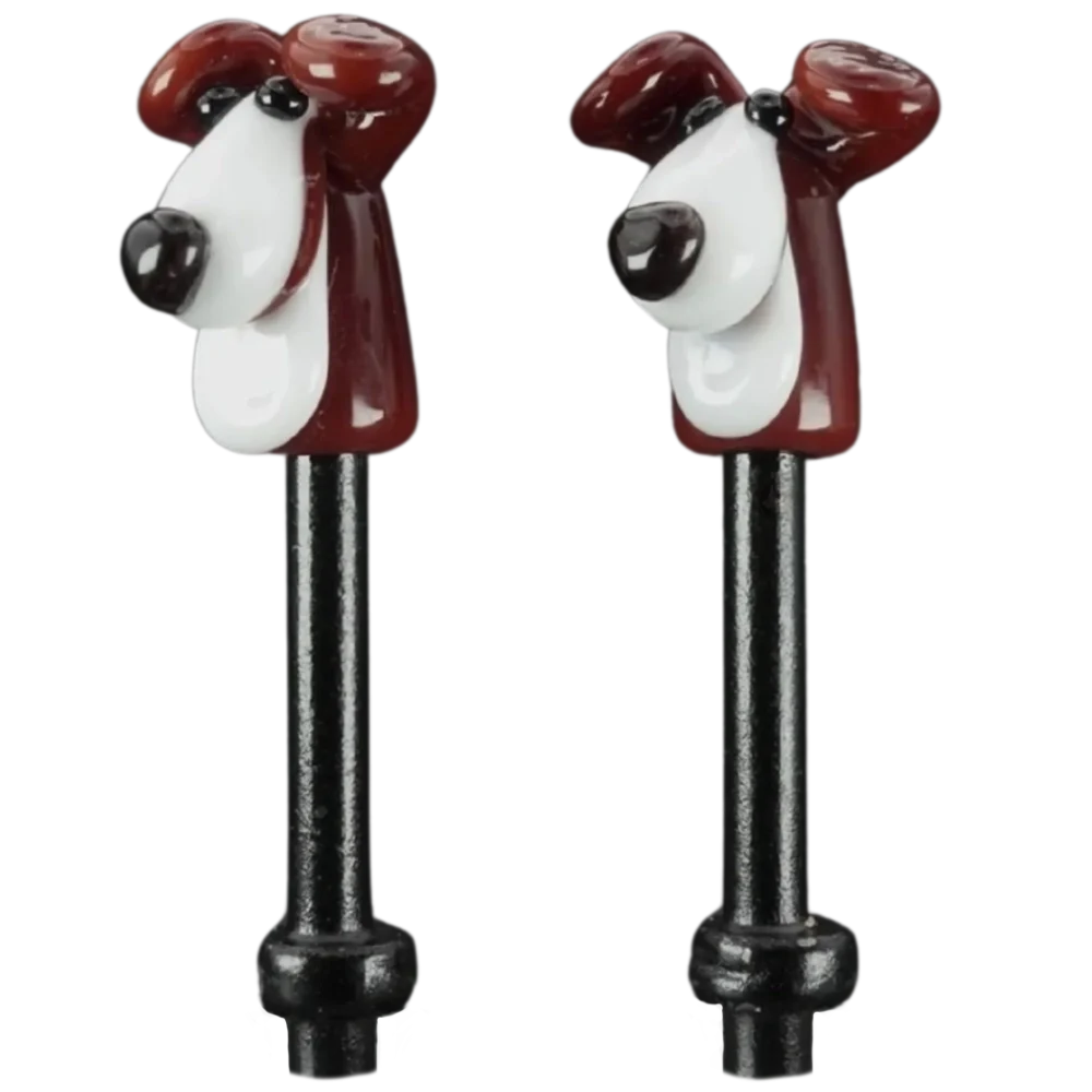 Pair Brown White Dogs Cribbage Pegs B