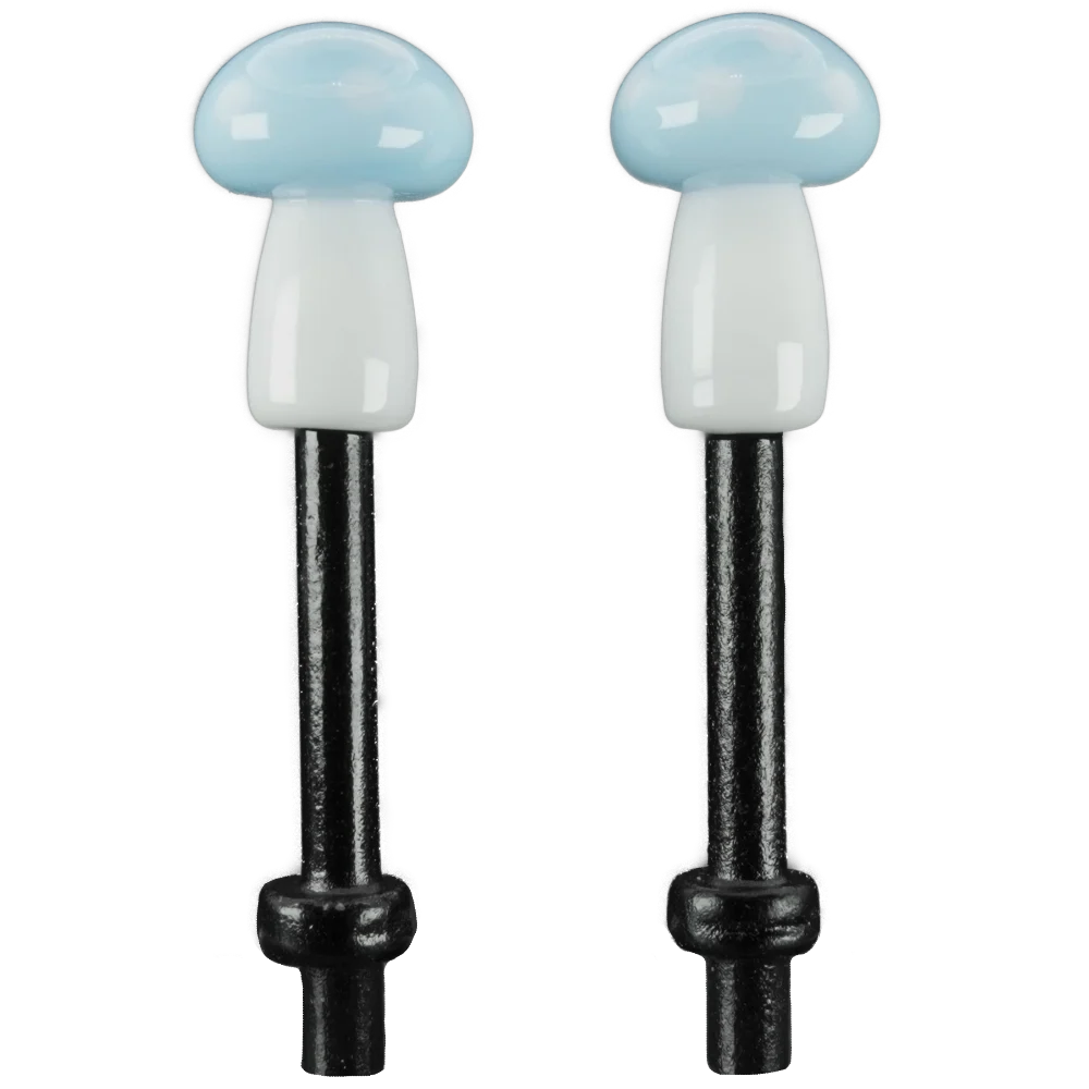 Pair Light Blue White Mushrooms Cribbage Pegs B