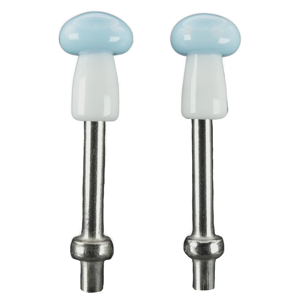 Pair Light Blue White Mushrooms Cribbage Pegs S