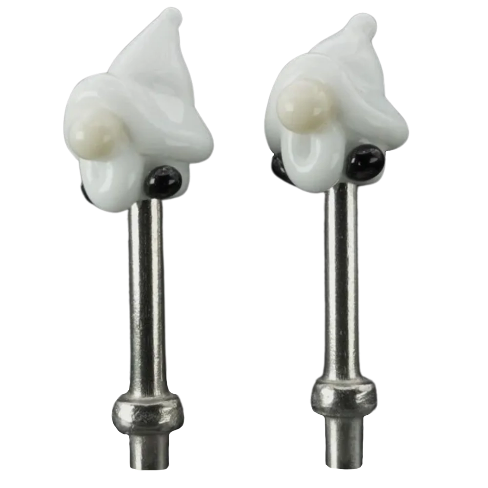 Pair White Gnomes Cribbage Pegs S