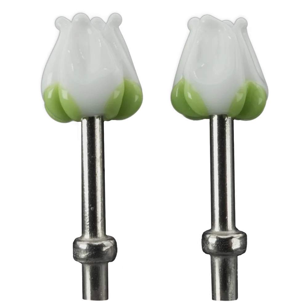 Pair White Tulips Cribbage Pegs S