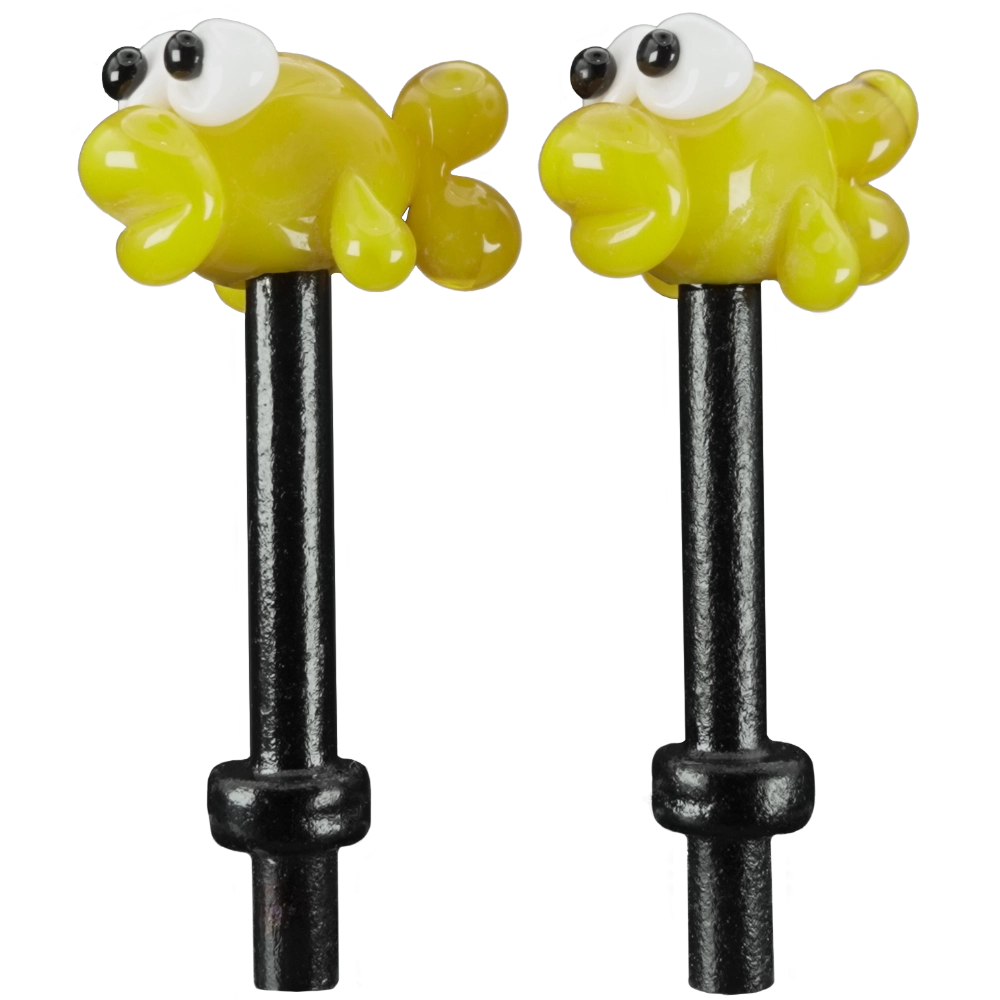 Pair Yellow Fish Cribbage Pegs B