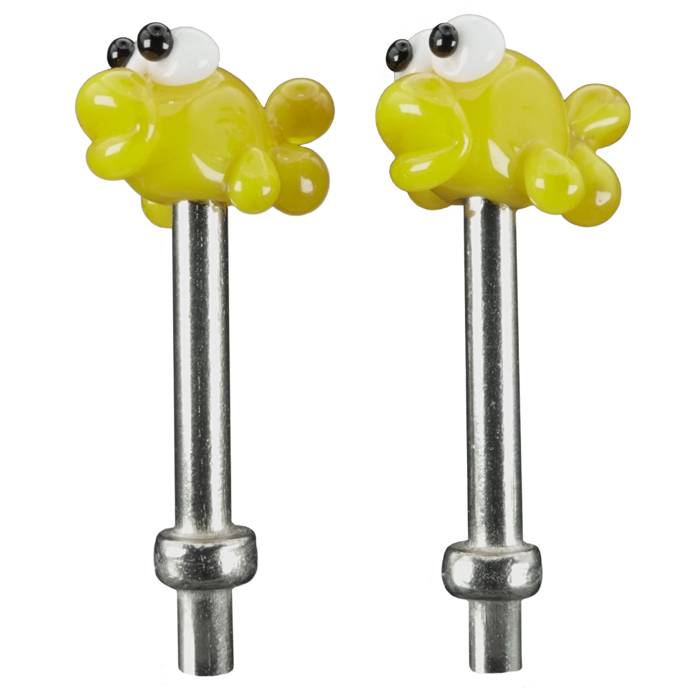 Pair Yellow Fish Cribbage Pegs S